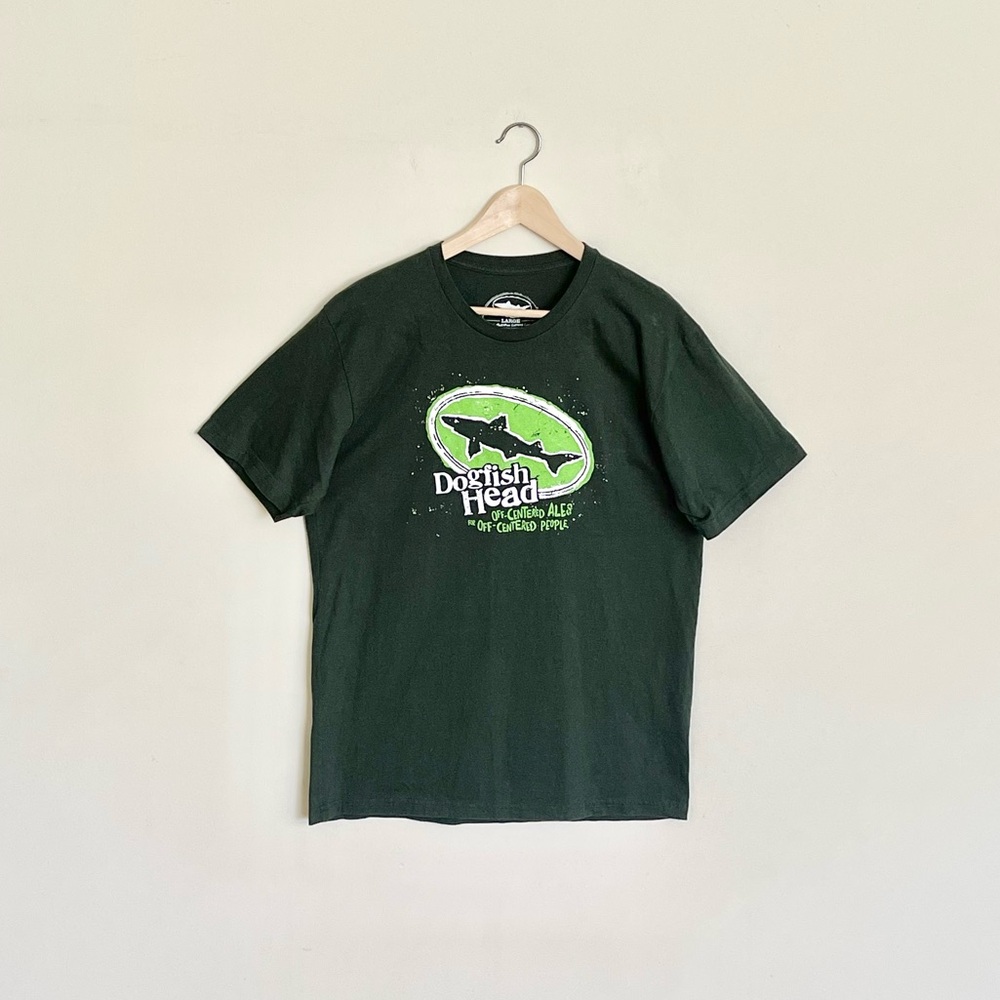 Dogfish Head Brewery Off Centered Ales Graphic Dark Green T Shirt Adult Large